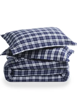 Petite Plume Flannel Duvet Set in Oxford Tartan