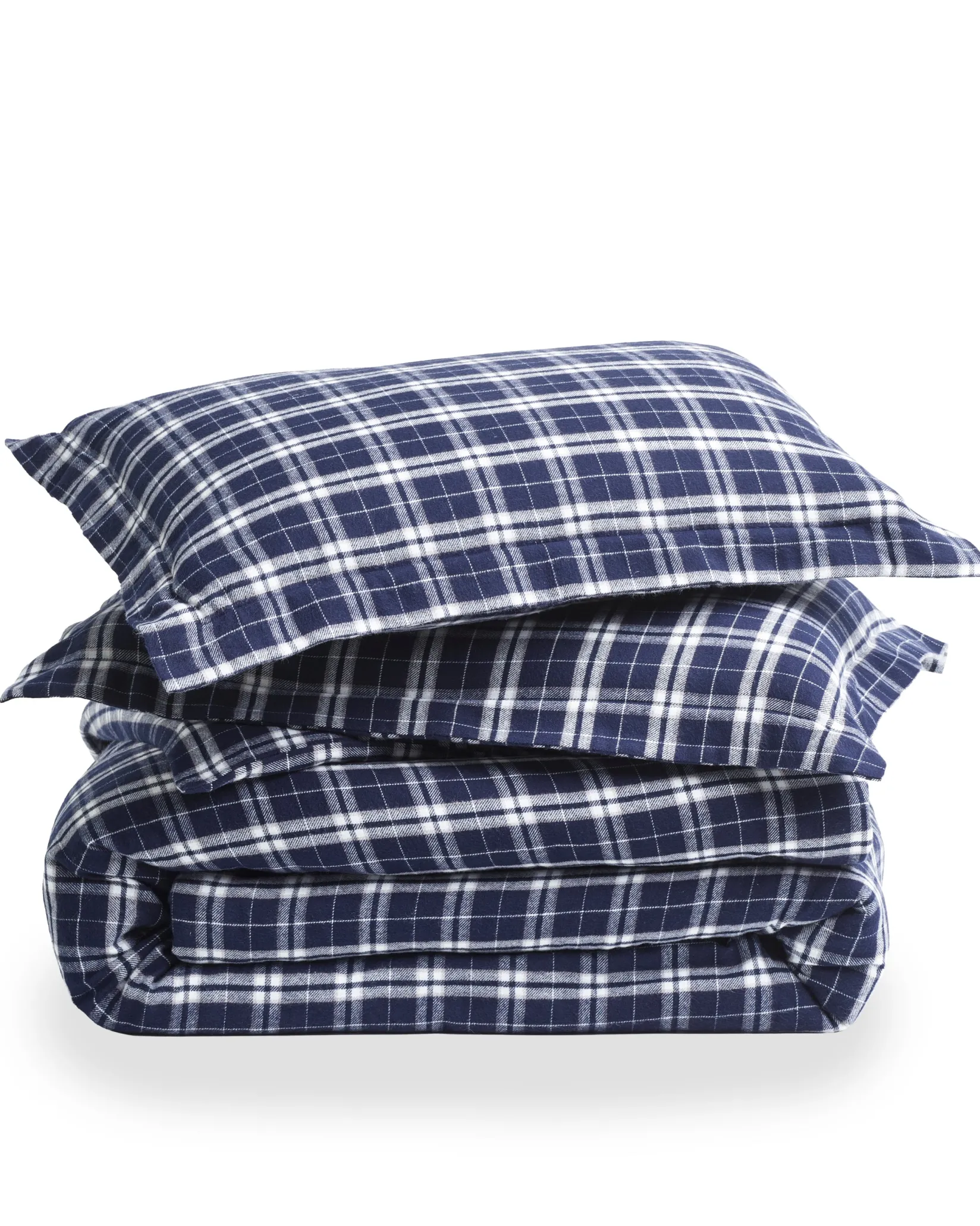 Petite Plume Flannel Duvet Set in Oxford Tartan