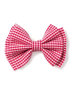 Kids Petite Plume Girl's Hair Bows in Red Mini Gingham