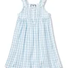Kids Petite Plume Girl's Twill Charlotte Nightgown in Light Blue Gingham