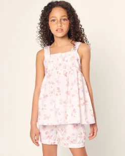 Kids Petite Plume Girl's Twill Charlotte Short Set in Sweethearts