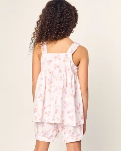 Kids Petite Plume Girl's Twill Charlotte Short Set in Seashell Splendor