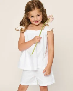 Kids Petite Plume Girl's Twill Clara Short Set in Navy