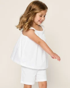 Kids Petite Plume Girl's Twill Clara Short Set in White