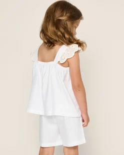 Kids Petite Plume Girl's Twill Clara Short Set in White