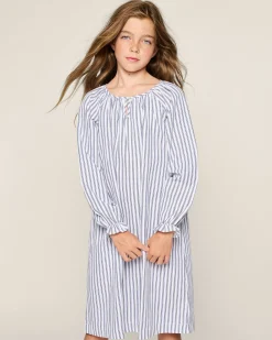 Kids Petite Plume Girl's Twill Delphine Nightgown in Antique Red Ticking