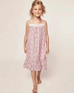 Kids Petite Plume Girl's Twill Lily Nightgown in Fleurs de Rose