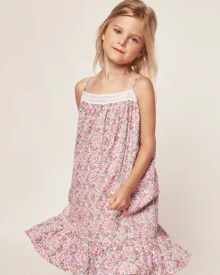 Kids Petite Plume Girl's Twill Lily Nightgown in Fleurs de Rose