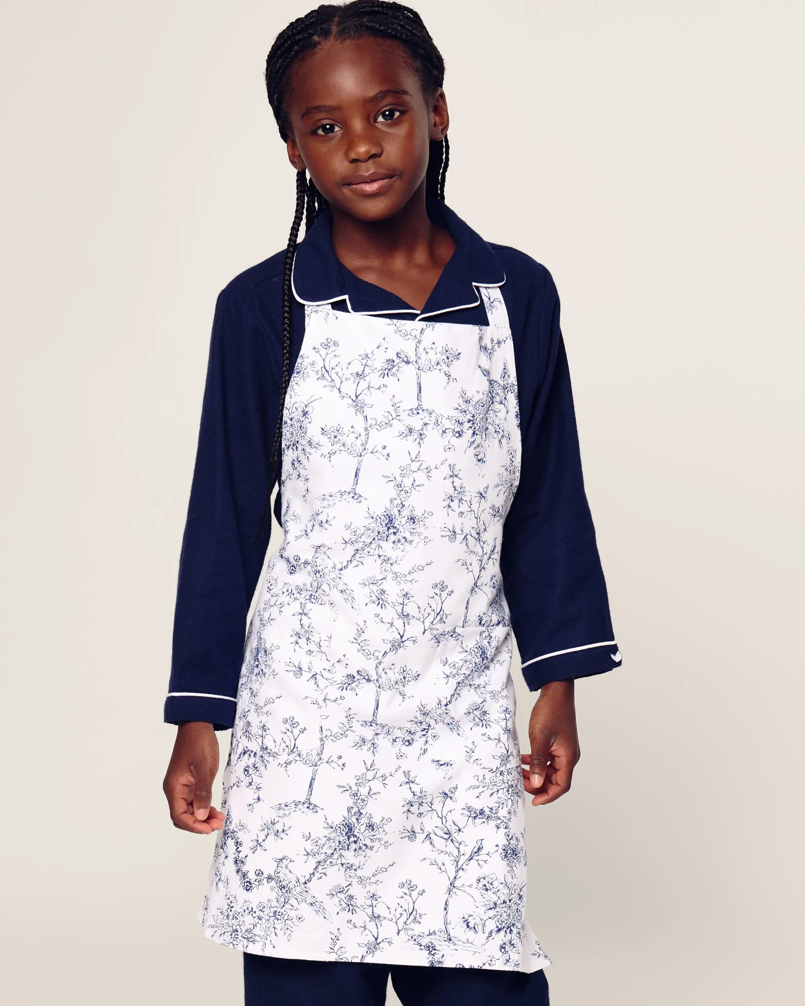 Petite Plume Kid's Apron in Timeless Toile