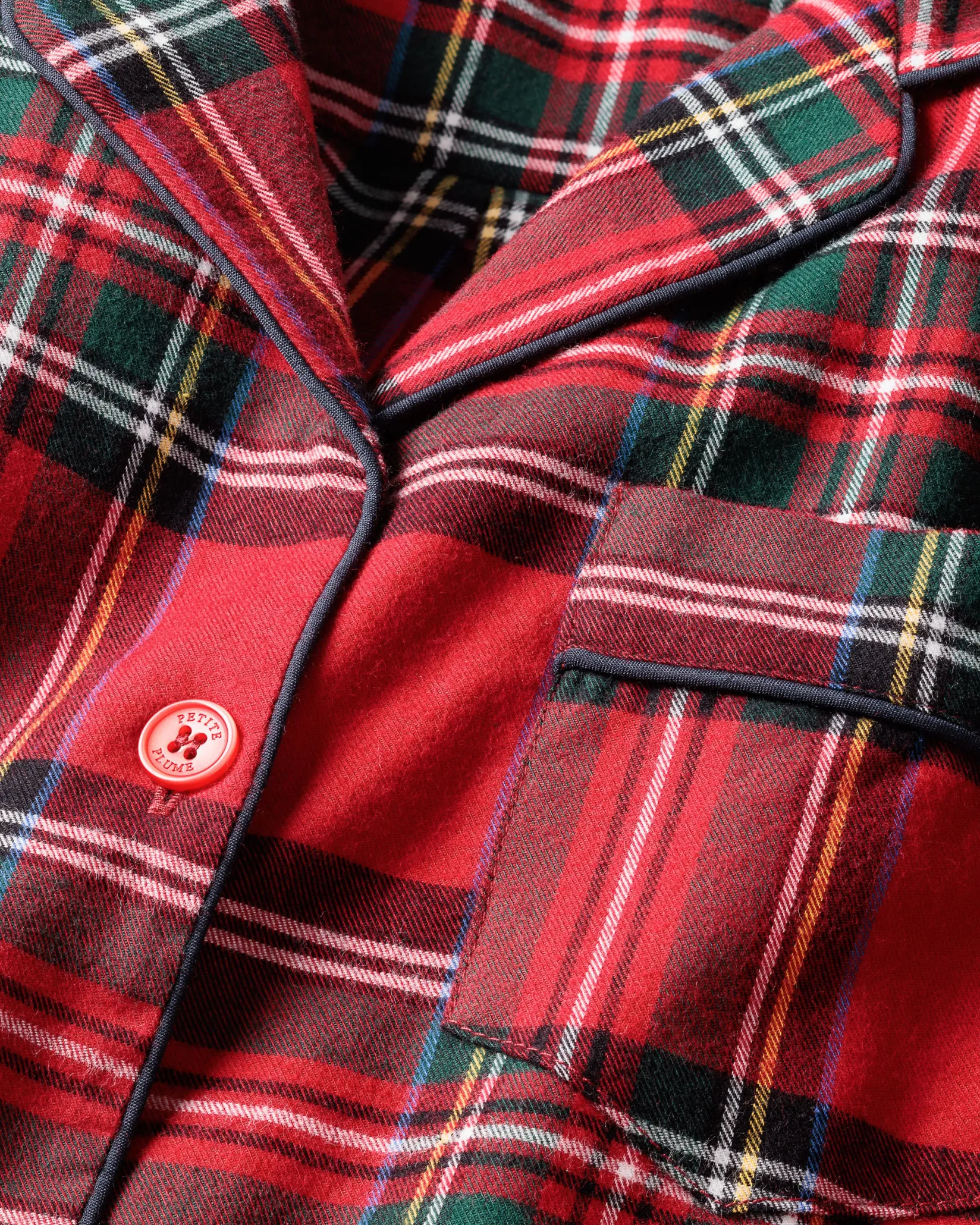 Kids Petite Plume Kid's Brushed Cotton Pajama Set in Imperial Tartan
