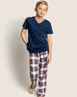 Kids Petite Plume Kid's Brushed Cotton Pajama Pant in Balmoral Tartan