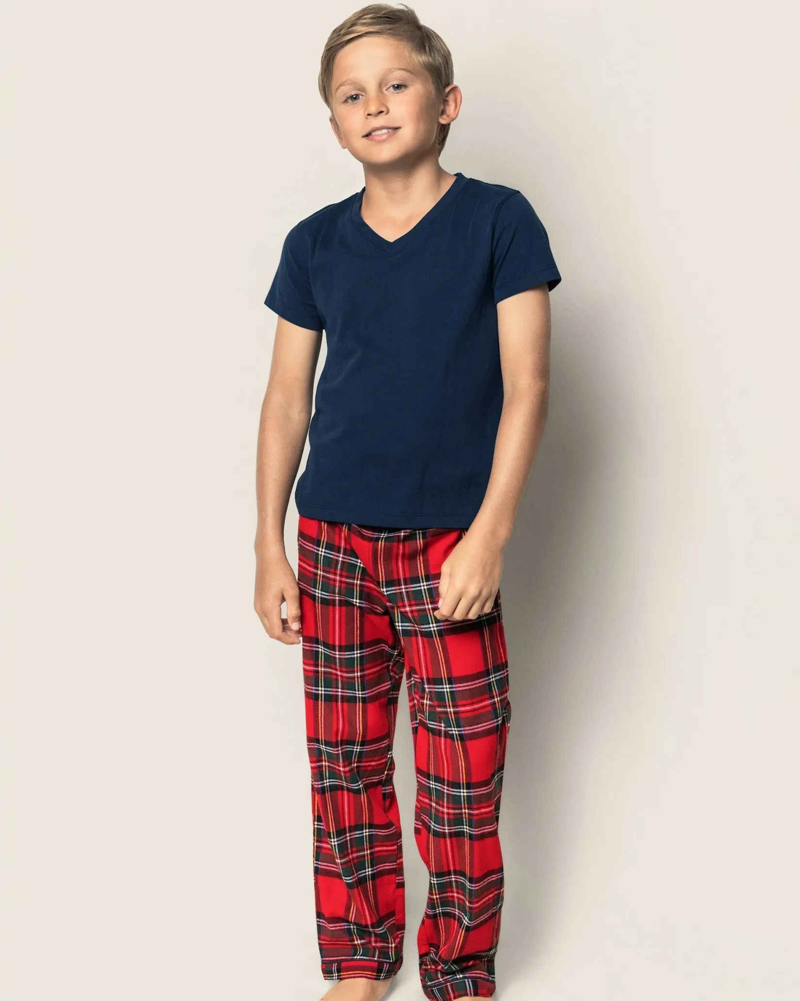 Kids Petite Plume Kid's Brushed Cotton Pajama Pant in Balmoral Tartan