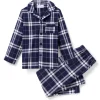 Kids Petite Plume Kid's Brushed Cotton Pajama Set in Oxford Tartan