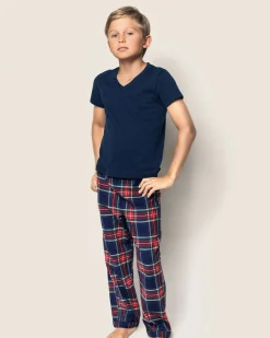 Kids Petite Plume Kid's Brushed Cotton Pajama Pant in Windsor Tartan