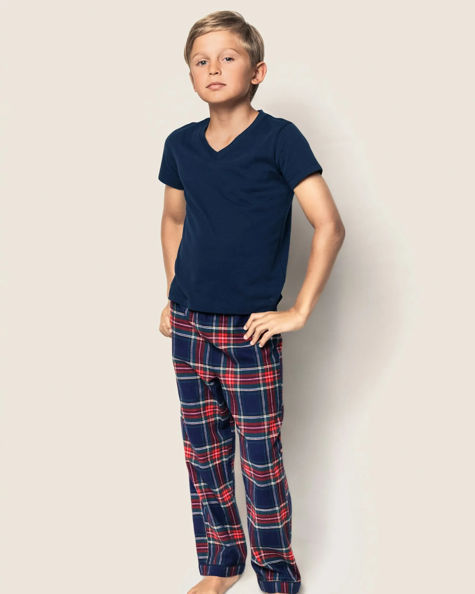 Kids Petite Plume Kid's Brushed Cotton Pajama Pant in Windsor Tartan