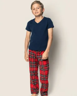 Kids Petite Plume Kid's Brushed Cotton Pajama Pant in Windsor Tartan