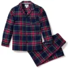 Kids Petite Plume Kid's Brushed Cotton Pajama Set in Windsor Tartan