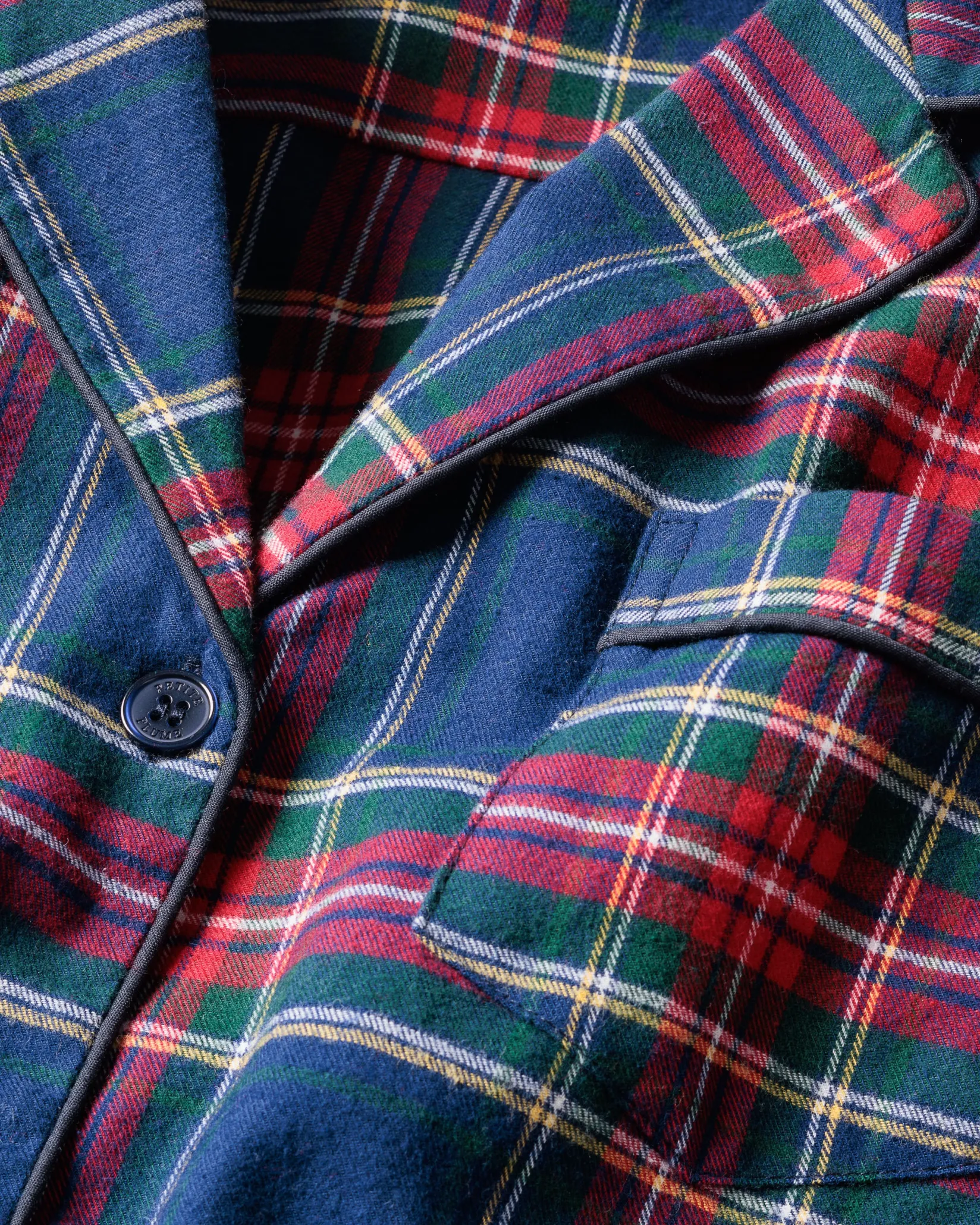 Kids Petite Plume Kid's Brushed Cotton Pajama Set in Windsor Tartan