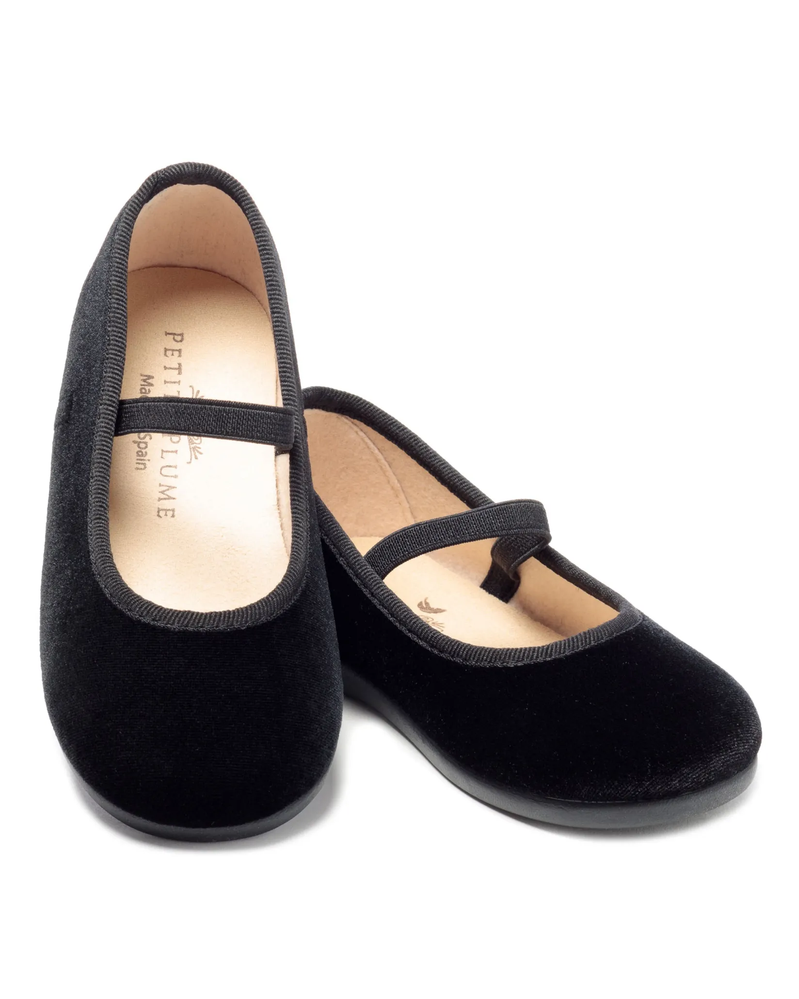 Petite Plume Kid's Delphine Slipper in Black Velvet