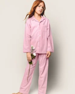 Kids Petite Plume Kid's Flannel Pajama Set in Pink