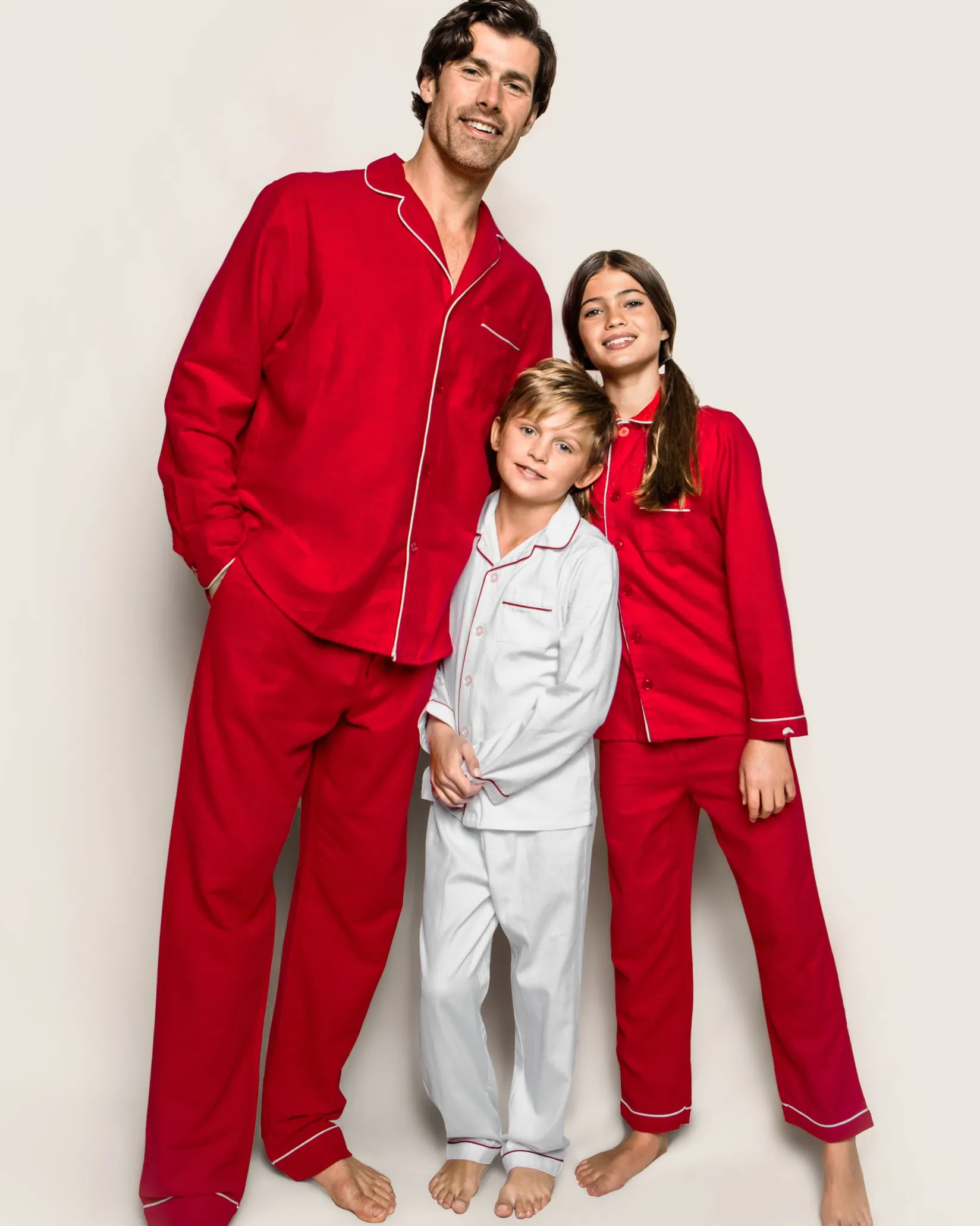 Kids Petite Plume Kid's Flannel Pajama Set in Red