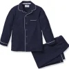 Kids Petite Plume Kid's Flannel Pajama Set in Navy