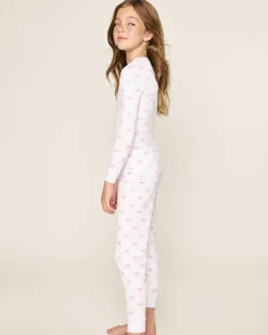 Kids Petite Plume Kid's Pima Snug Fit Pajama Set in Blushing Bows