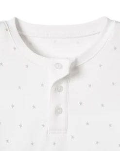 Kids Petite Plume Kid's Pima Snug Fit Pajama Set in Grey Stars