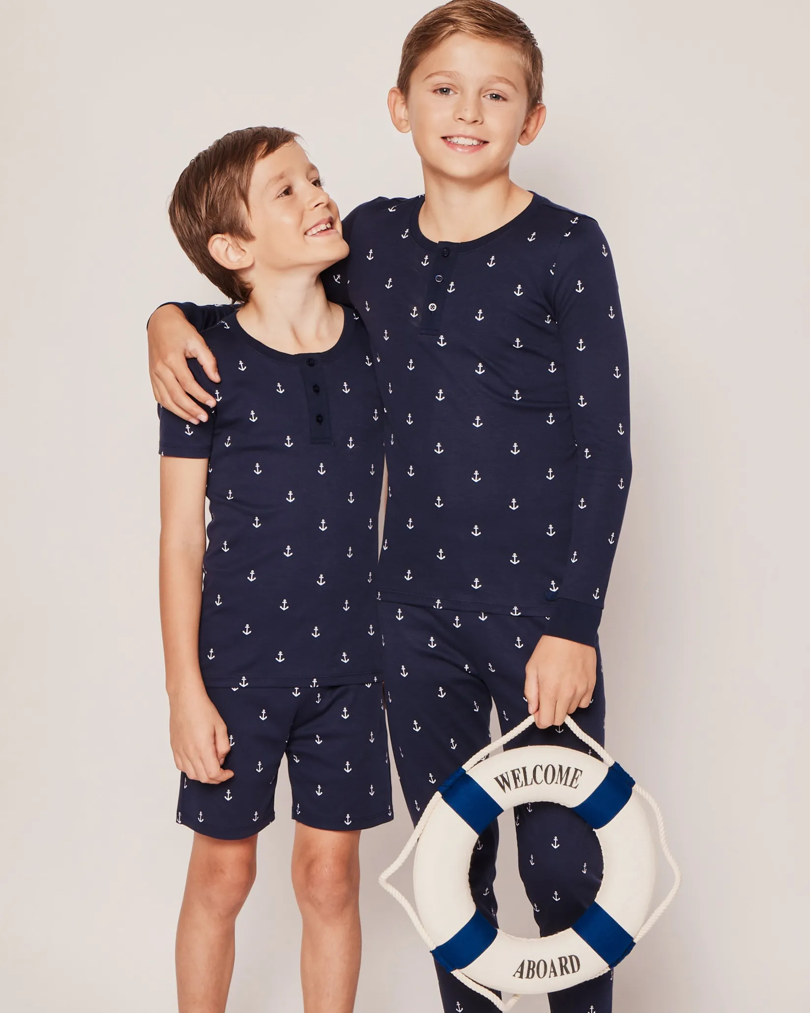 Kids Petite Plume Kid's Pima Snug Fit Pajama Set in Portsmouth Anchors