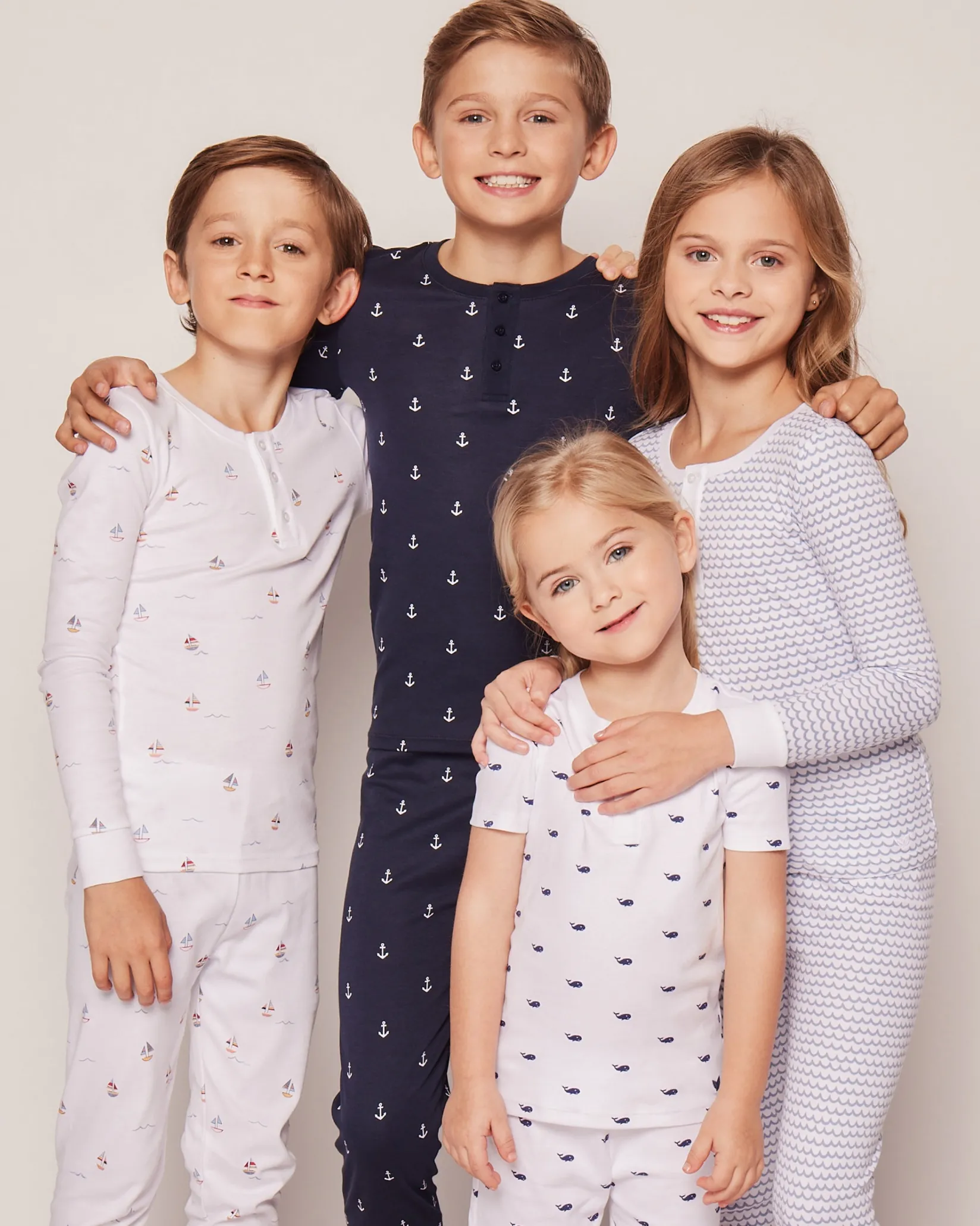 Kids Petite Plume Kid's Pima Snug Fit Pajama Set in Portsmouth Anchors