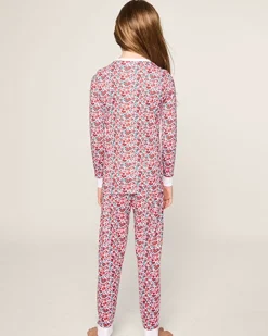 Kids Petite Plume Kid's Pima Snug Fit Pajama Set in Fleurs des Bois