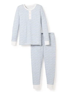 Kids Petite Plume Kid's Pima Snug Fit Pajama Set in La Mer