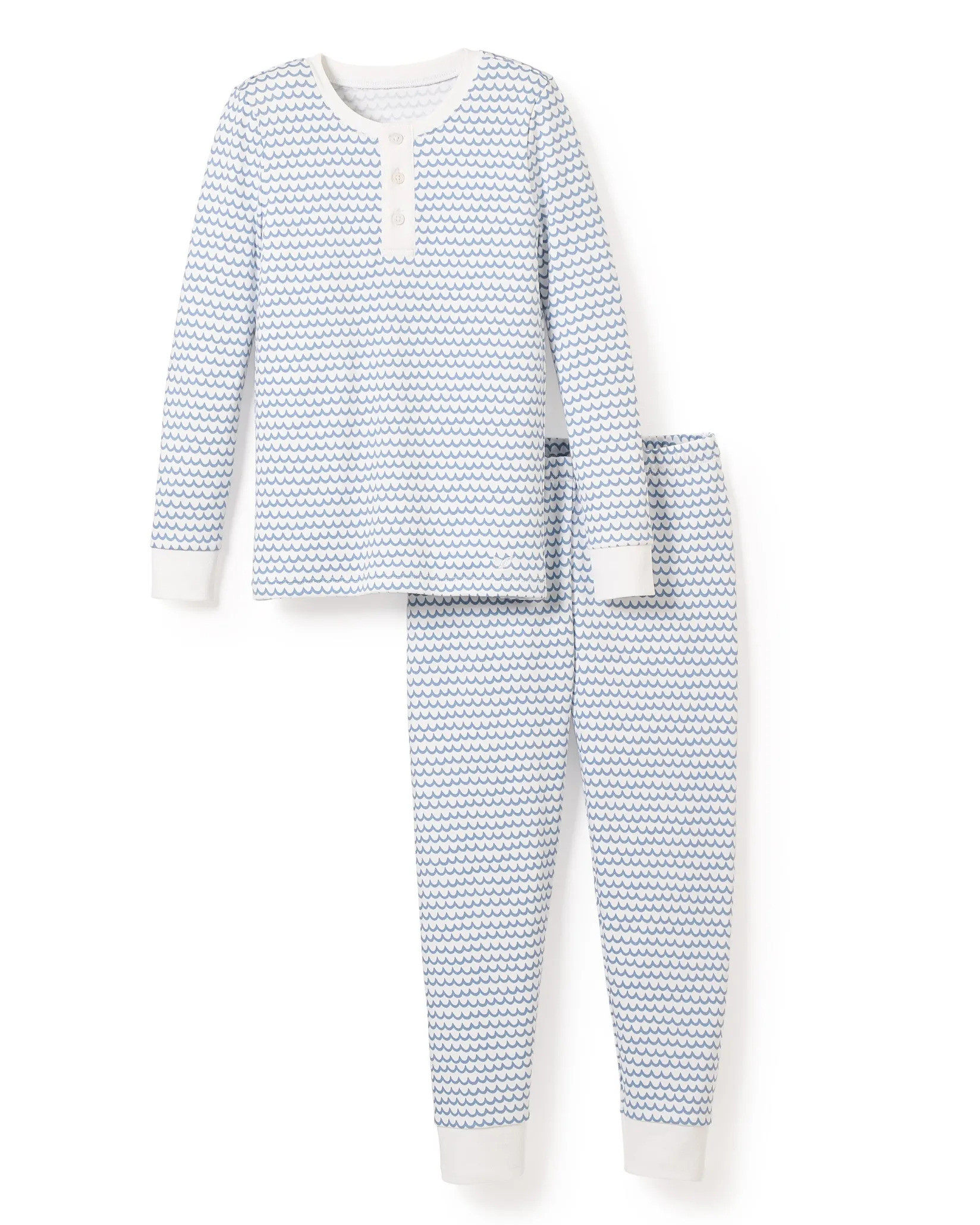 Kids Petite Plume Kid's Pima Snug Fit Pajama Set in La Mer