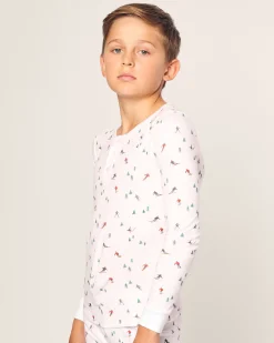 Kids Petite Plume Kid's Pima Snug Fit Pajama Set in Après Ski