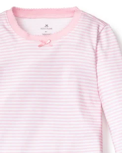 Kids Petite Plume Kid's Pima Snug Fit Pajama Set in Pink Stripes