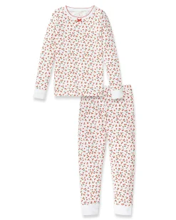 Kids Petite Plume Kids Pima Snug Fit Pajama Set in Palmier