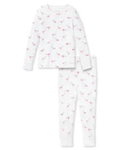 Kids Petite Plume Kids Pima Snug Fit Pajama Set in Flamingos