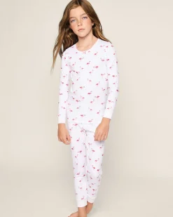 Kids Petite Plume Kids Pima Snug Fit Pajama Set in Flamingos