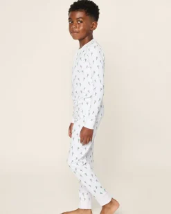 Kids Petite Plume Kids Pima Snug Fit Pajama Set in Flamingos