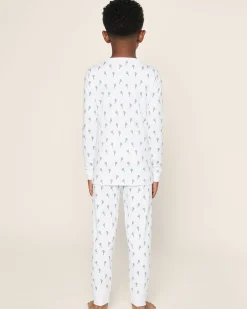 Kids Petite Plume Kids Pima Snug Fit Pajama Set in Flamingos