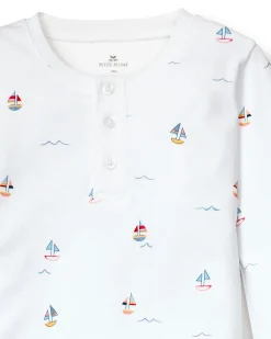 Kids Petite Plume Kid's Pima Snug Fit Short Set in Bateau