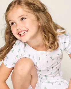 Kids Petite Plume Kid's Pima Snug Fit Short Set in Palmier