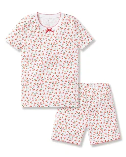 Kids Petite Plume Kid's Pima Snug Fit Short Set in Palmier