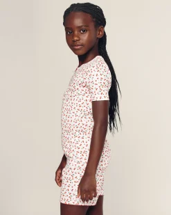Kids Petite Plume Kid's Pima Snug Fit Short Set in Palmier