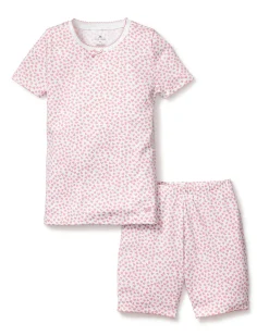 Kids Petite Plume Kid's Pima Snug Fit Short Set in Sweethearts