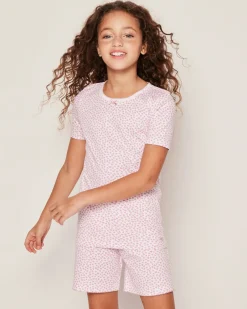 Kids Petite Plume Kid's Pima Snug Fit Short Set in Sweethearts