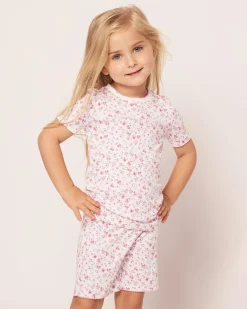 Kids Petite Plume Kid's Pima Snug Fit Short Set in Sweethearts