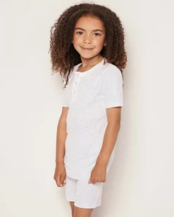 Kids Petite Plume Kid's Pima Snug Fit Short Set in La Mer
