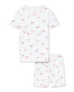 Kids Petite Plume Kid's Pima Snug Fit Short Set in Cherry Orchard