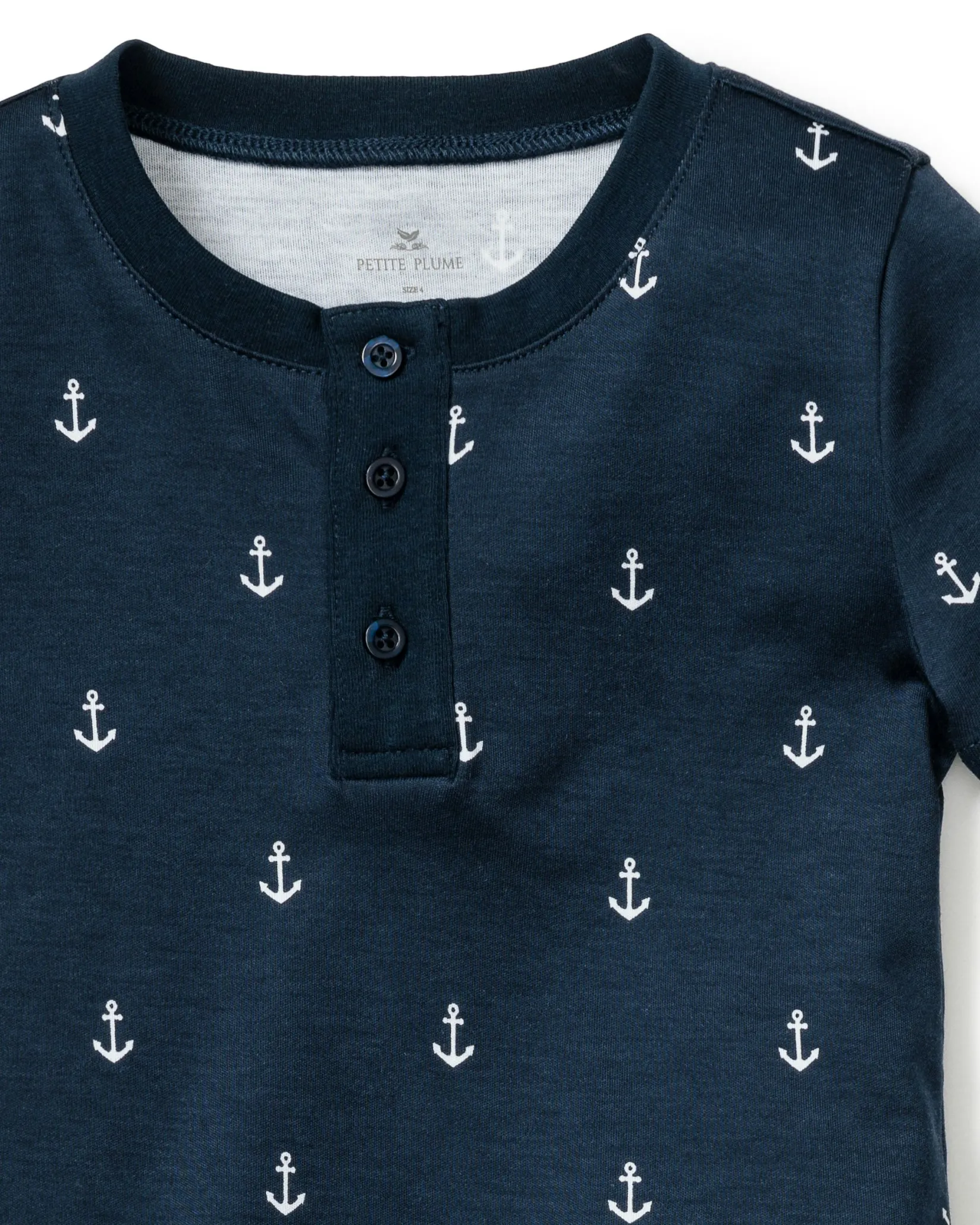 Kids Petite Plume Kid's Pima Snug Fit Short Set in Portsmouth Anchors